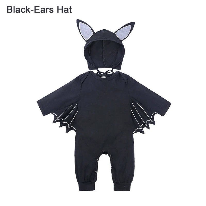 Bat Baby Infant Cotton Rompers Halloween Toddler Kids Adorable Animal Clothes Jumpsuit Hallowmas Costumes With Hat