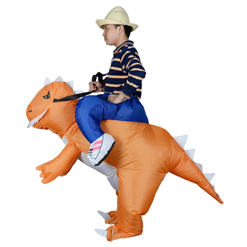 Colourful Funny Mascot Inflatable Ride on Dinosaur T REX Anime Halloween Costume Cosplay For Adult Men Women Kids Dino Cartoon