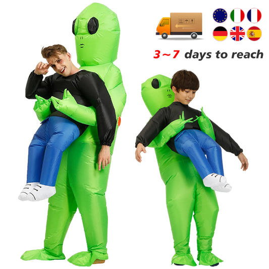 ET Alien inflatable suit Alien Monster Inflatable Costume Scary Green Alien Cosplay Costume For Adult  Party Festival Stage