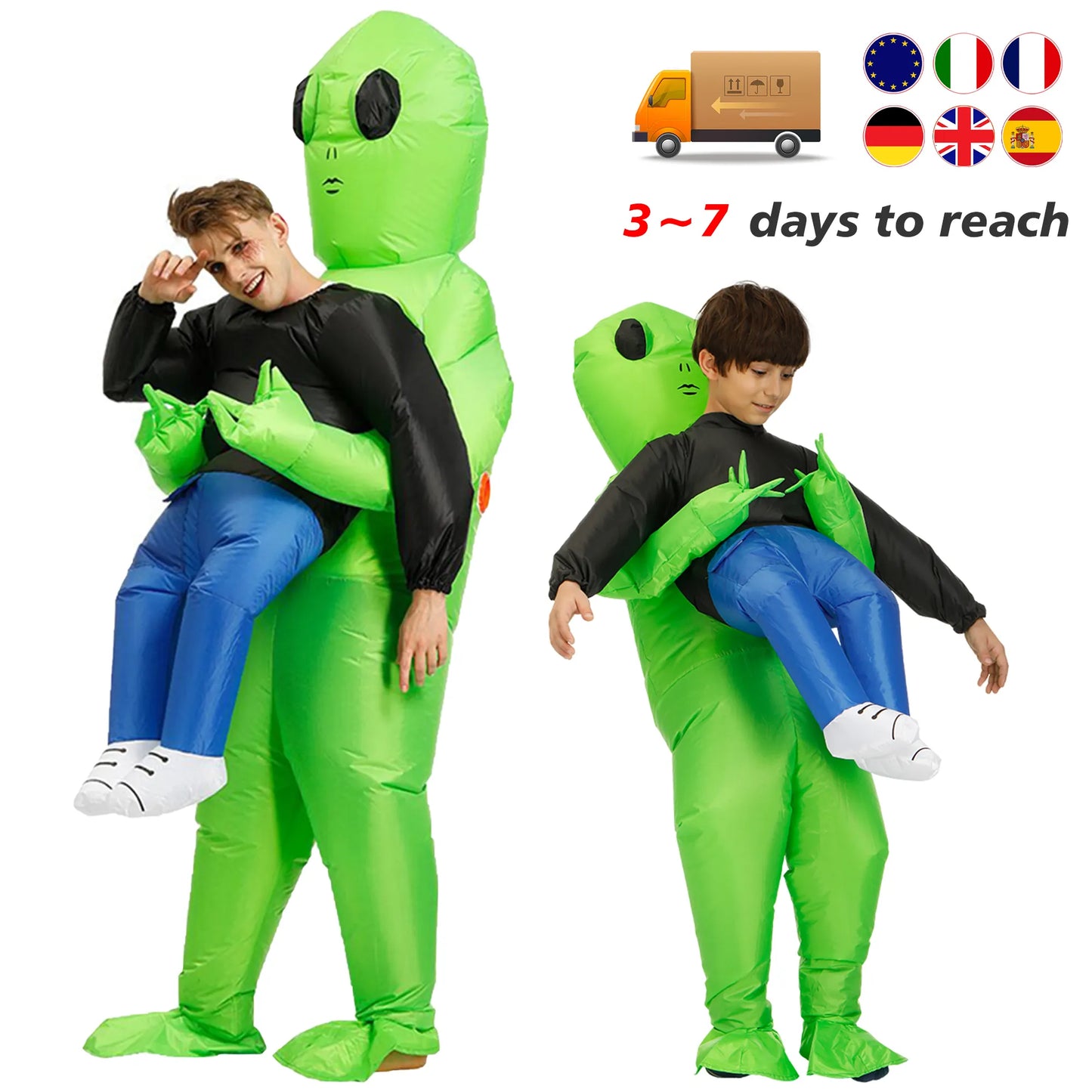 ET Alien inflatable suit Alien Monster Inflatable Costume Scary Green Alien Cosplay Costume For Adult  Party Festival Stage