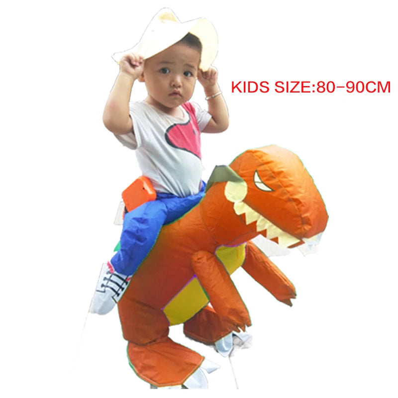 Colourful Funny Mascot Inflatable Ride on Dinosaur T REX Anime Halloween Costume Cosplay For Adult Men Women Kids Dino Cartoon