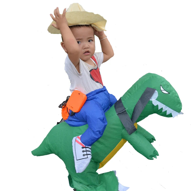 Colourful Funny Mascot Inflatable Ride on Dinosaur T REX Anime Halloween Costume Cosplay For Adult Men Women Kids Dino Cartoon