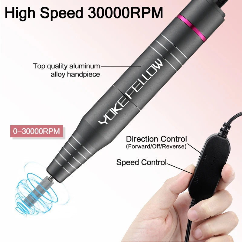 35000/30000RPM Electric Nail Drill Machine For Manicure Milling Cutter Set For Gel Polishing Nail Drill Pen Salon Nail Equipment