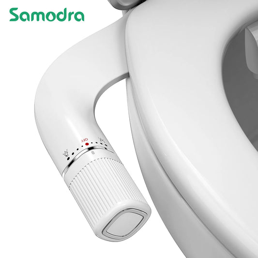 SAMODRA Bidet Non-Electric Toilet Attachment Dual Nozzle Bidet Adjustable Water Pressure With Brass Inlet