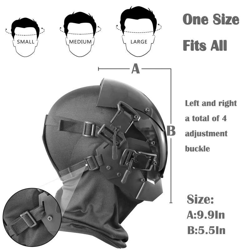 Cyberpunk Mask Role Playing Cosplay Robocop of the Future Futuristic Cool Standard Model Science Fiction for Halloween Party