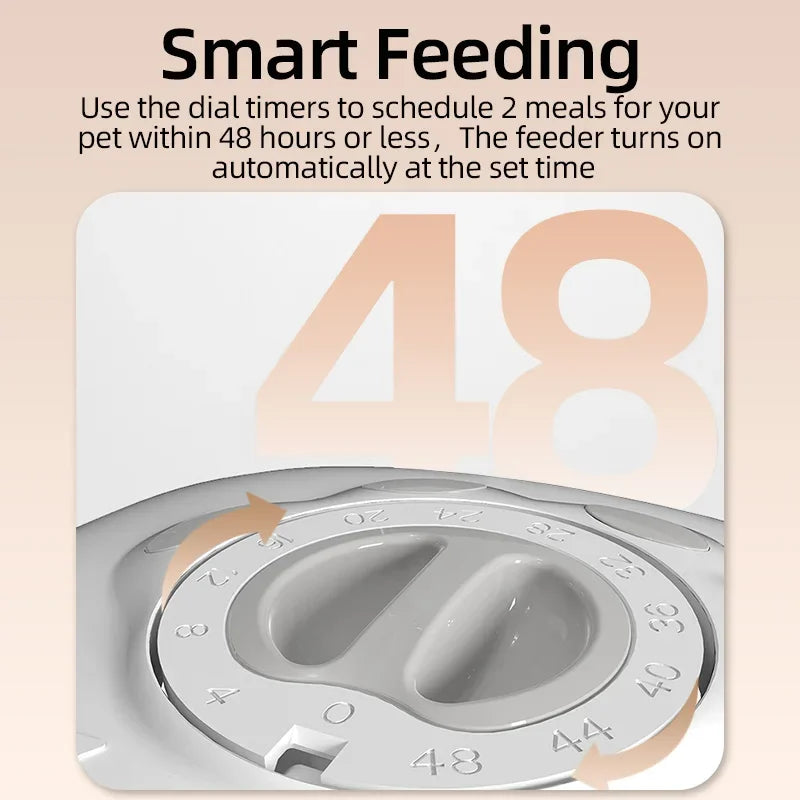 2 Meals Automatic Pet Feeder Smart Cat Food Dispenser For Wet & Dry Food Kibble Dispenser Accessories Auto Feeder For Cat