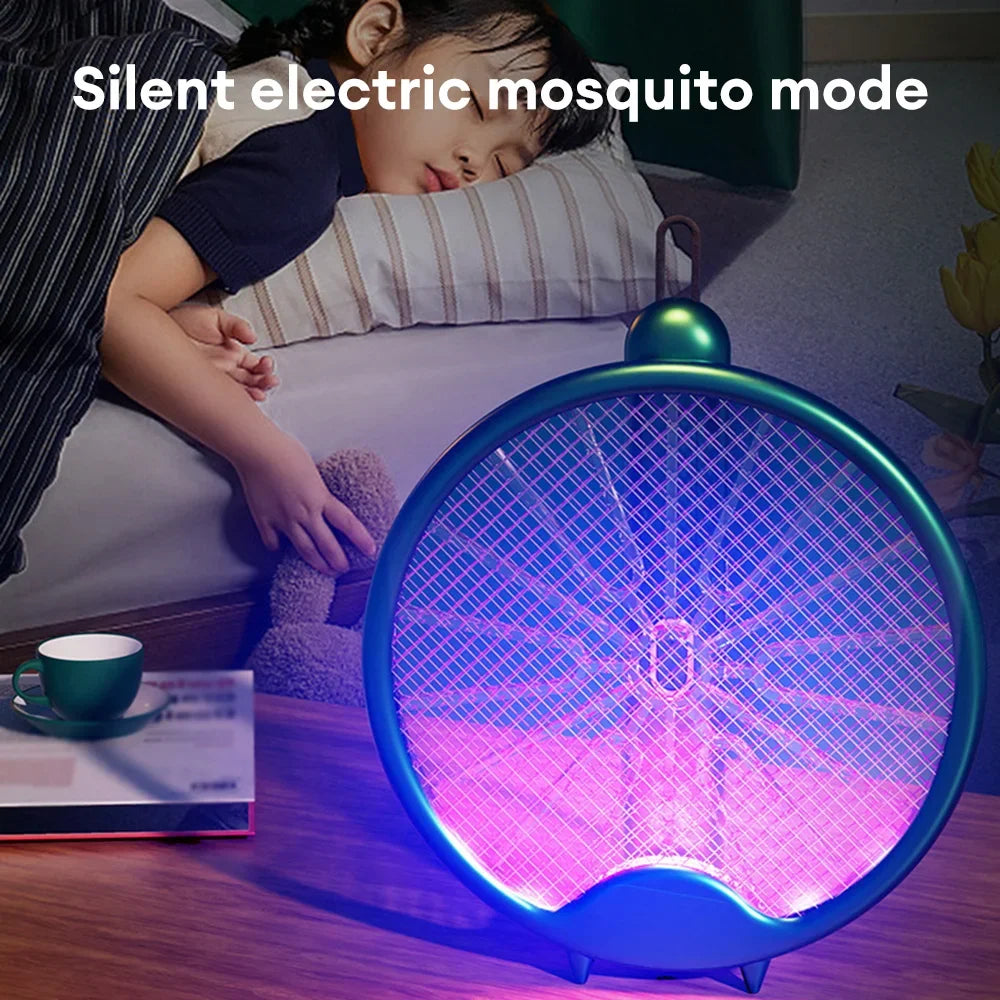 3000V Electric Mosquito Racket Mosquito Killer Lamp USB Rechargeable Foldable Mosquito Repellent Lamp Swatter Fly Swatter