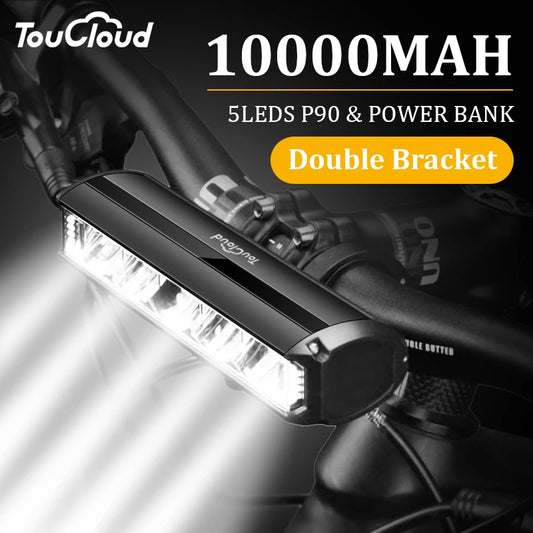 TouCloud Bicycle Light Front 10000mAh Bike Light Power Bank Waterproof Flashlight USB Charging MTB Road Cycling Lamp Accessories