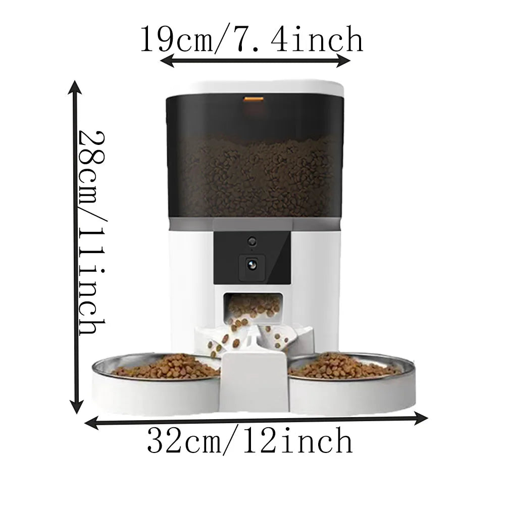 4L With HD Camera Automatic Pet Feeder Cat And Dog Food Automatic Dispenser Suitable For Two Pet Cat And Dog Feeding Remote Feed