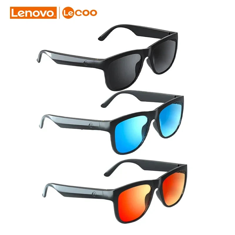 Lenovo Lecco Smart Glasses Headset Wireless Bluetooth Sunglasses Outdoor Sport earphone Calling Music Anti-Blue Eyeglasses