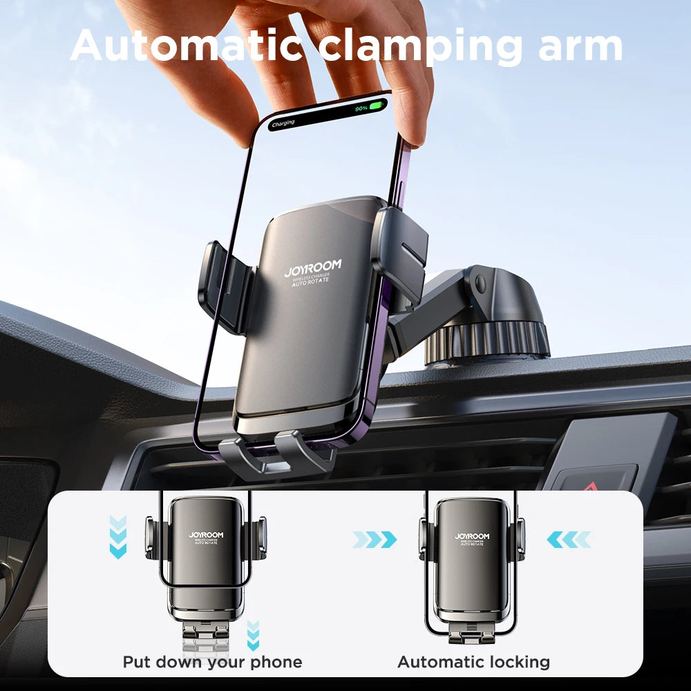 Joyroom 15W Car Phone Holder Wireless Charger Car Charger Stable Rotatable Air Vent Dashboard Phone Holder Car Charger Support