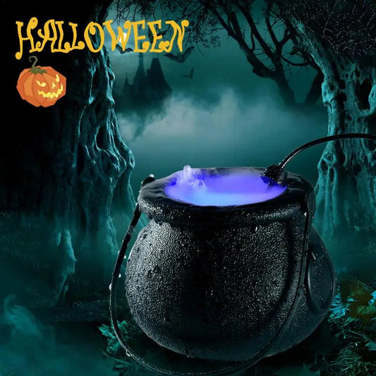 Halloween Smoke Machine Led Humidifier Fog Mist Maker Color Changing Witch Pot Fogger Party Decoration Prop DIY Scene Layout