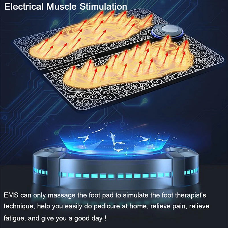 Electric EMS Foot Massager Pad Portable Foldable Massage Mat Muscle Stimulation Improve Blood Circulation Relief Pain Relax Feet