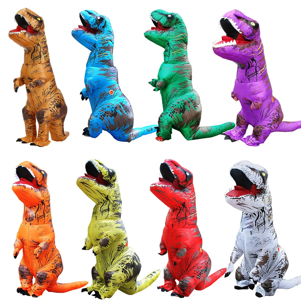 Adult Kids T-Rex Dinosaur Inflatable Costumes Purim Halloween Christmas Mascot Anime Party Cosplay Costume Dress Fancy Suits