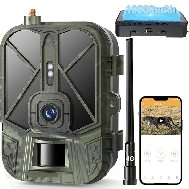 4G HD LIVE Video Lithium Battery Cellular Trail Camera 50MP 4K Wireless Game APP Cloud Service Waterproof IP66 Wildlife Cam