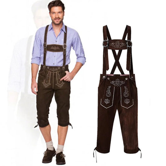 Adult Men Women Germany Oktoberfest Pants Traditional Bavarian Beer Man Lederhosen Shorts Halloween Party Cosplay Costume