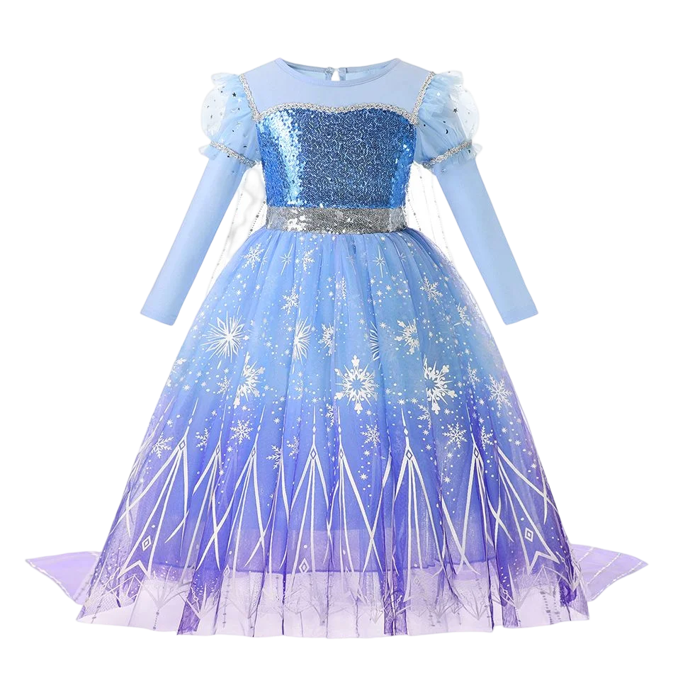 Disney Frozen Elsa Anna Princess Dress Girls Halloween Carnival Clothing Party Kids Cosplay Snow Queen Children Outfit Costume