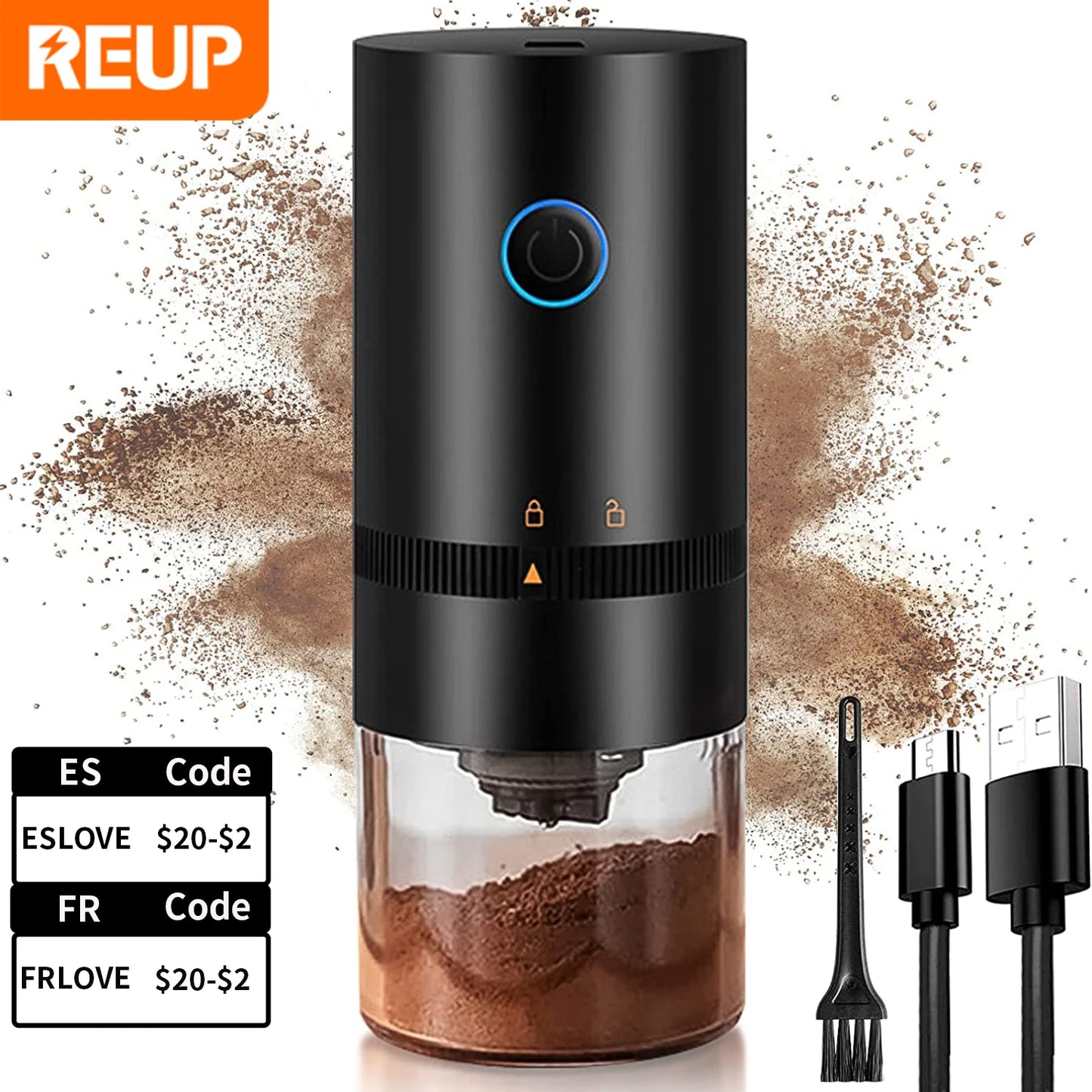 Coffee Grinder TYPE-C USB Charge Professional Ceramic Grinding Core Coffee Beans Mill Grinder New Upgrade Portable Electric